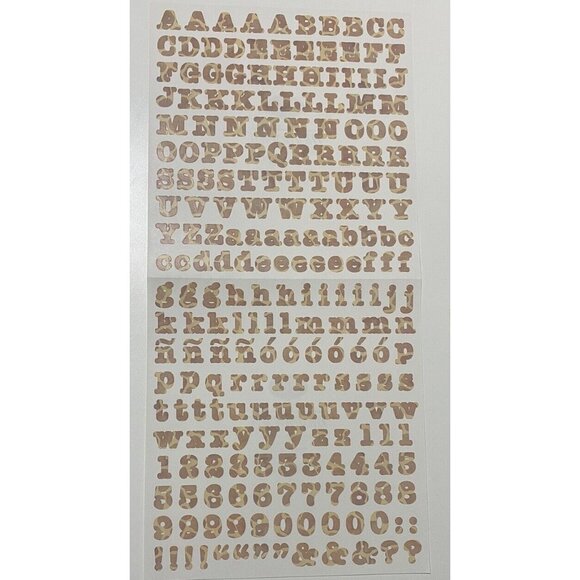 Creative Memories Alphabet Letter Tan Animal Print Zoo Sticker Sheet Old Style - Picture 1 of 4